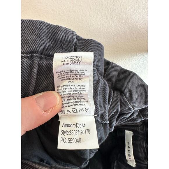 NWT Pacsun Black High Waisted Paperbag Relaxed Fit Mom Normcore Jean Size 24/0 - Picture 7 of 7